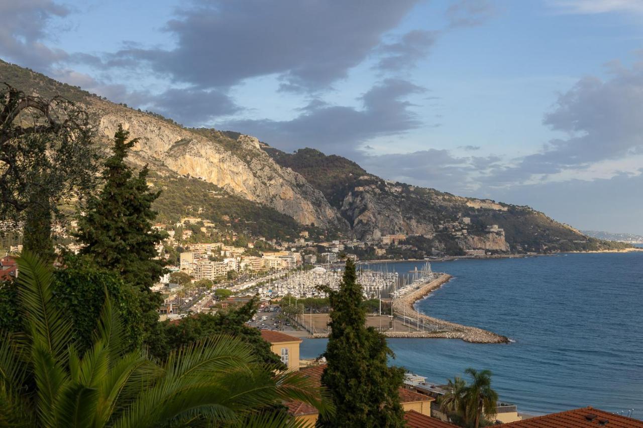 Villa L'Ensoleillee Vue Panoramique Mer, 250 M De La Plage Et Du Centre Ville マントン エクステリア 写真