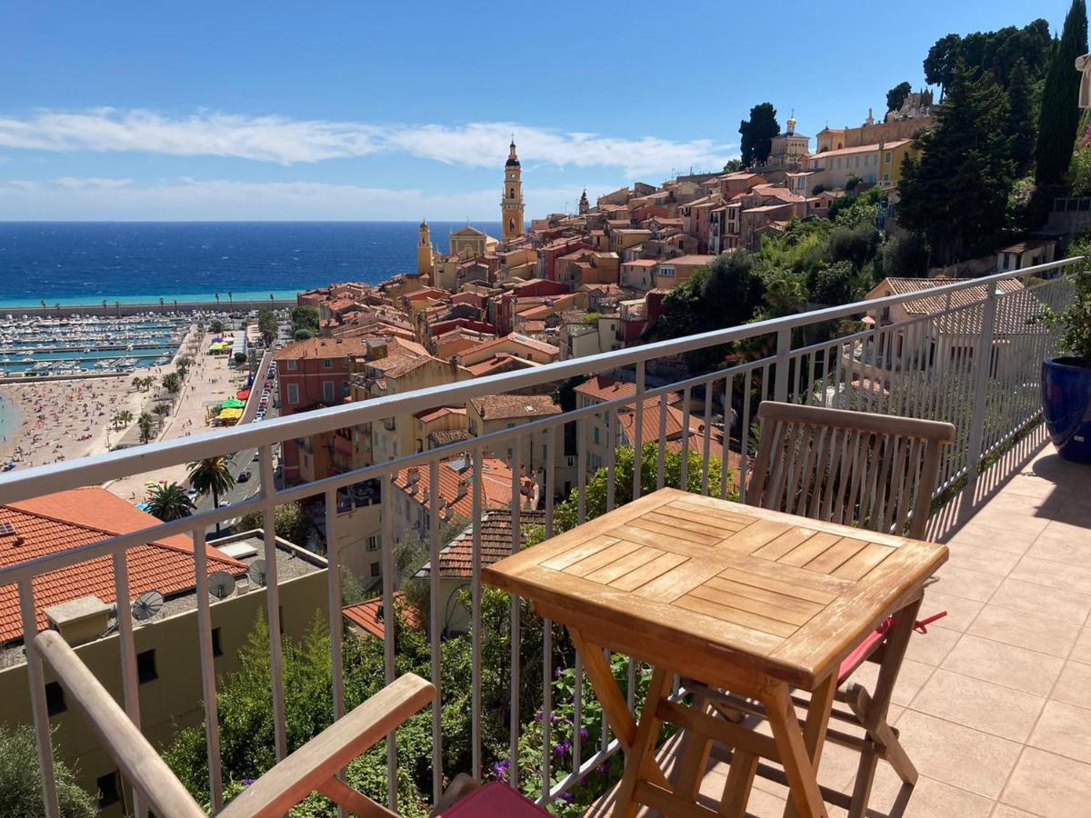 Villa L'Ensoleillee Vue Panoramique Mer, 250 M De La Plage Et Du Centre Ville マントン エクステリア 写真
