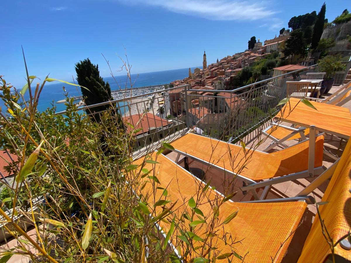 Villa L'Ensoleillee Vue Panoramique Mer, 250 M De La Plage Et Du Centre Ville マントン エクステリア 写真