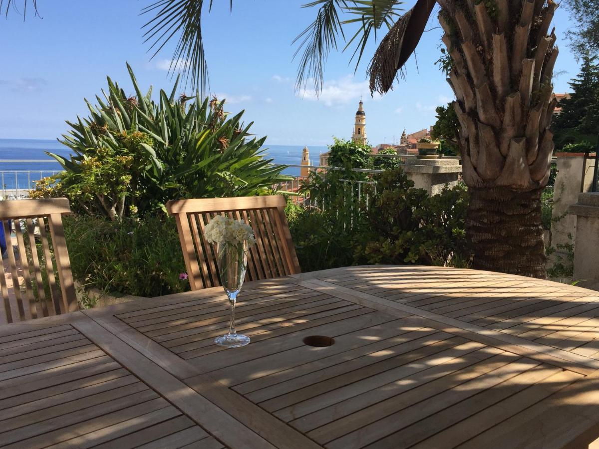 Villa L'Ensoleillee Vue Panoramique Mer, 250 M De La Plage Et Du Centre Ville マントン エクステリア 写真