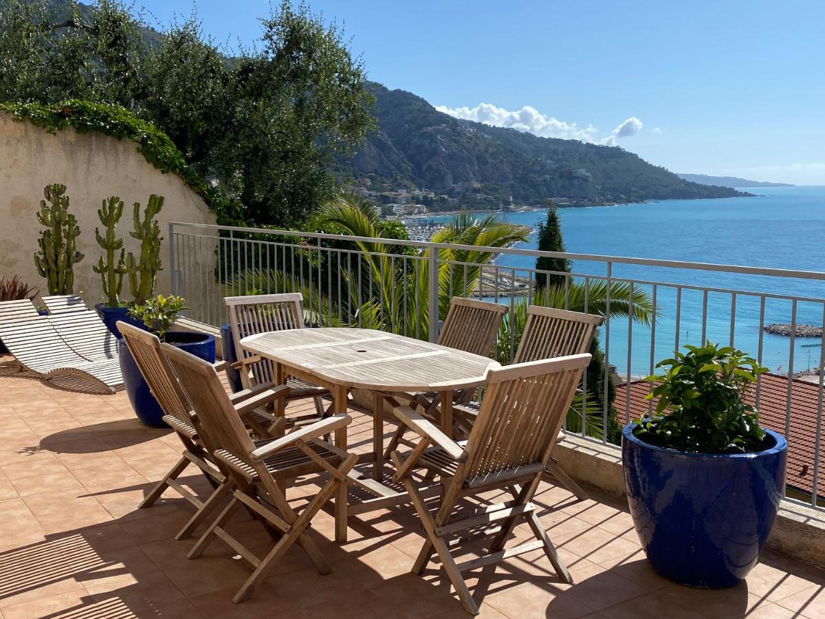 Villa L'Ensoleillee Vue Panoramique Mer, 250 M De La Plage Et Du Centre Ville マントン エクステリア 写真