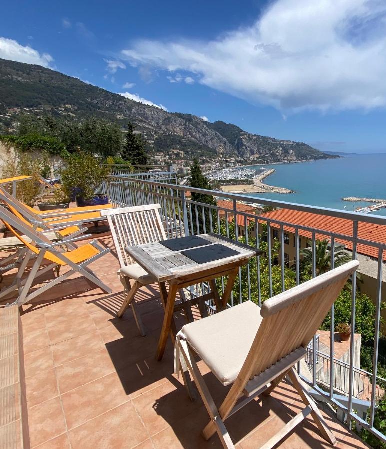 Villa L'Ensoleillee Vue Panoramique Mer, 250 M De La Plage Et Du Centre Ville マントン エクステリア 写真